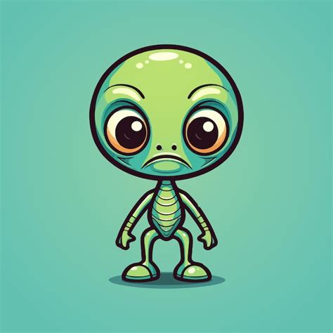 Premium Vector Cute Alien Cartoon Vector Illustration