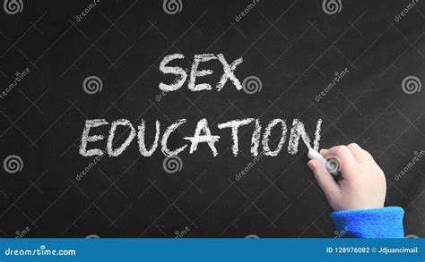 Sex Education Word Written On A Blackboard In A Classroom During A