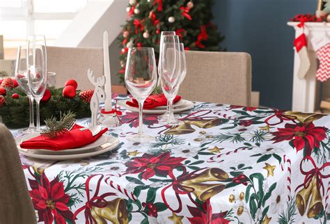 Serafina Home Holiday Christmas Vinyl Tablecloth With Flannel Backing