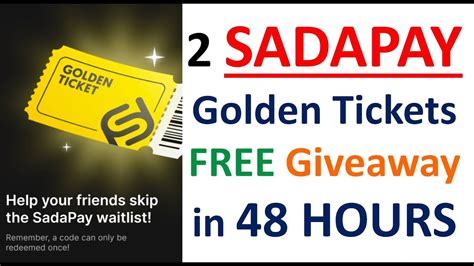 Sadapay Golden Tickets Free Giveaway In Next Hours Skip Sadapay