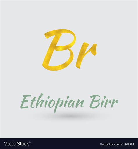 Golden symbol of ethiopian birr Royalty Free Vector Image