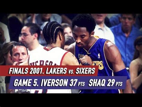 NBA Finals 2001 Sixers Vs Lakers Game 5 Full Highlights Iverson 37 Pts