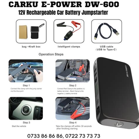 Carku Rechargeable 12volts Car Jump Starter Dw600 Auto Diagnostics 254