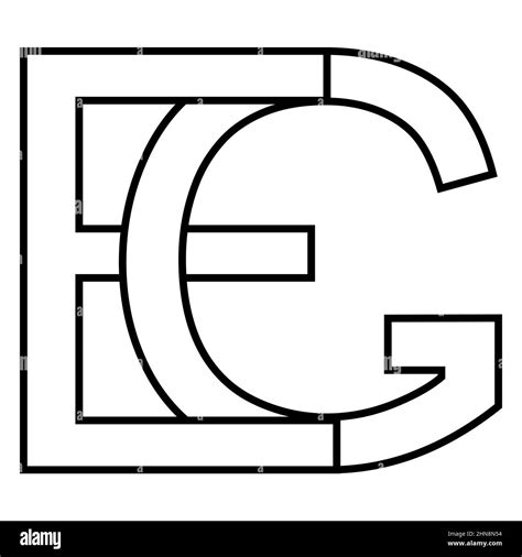 Logo Sign Eg Ge Icon Nft Eg Interlaced Letters E G Stock Vector Image