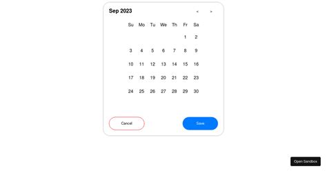 Custom Datepicker Forked Codesandbox