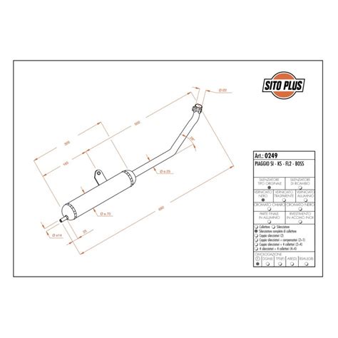 Échappement Ligne complète SITO SITOPLUS pour Piaggio SI KS FL2