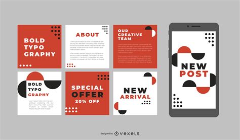 Bold Typography Social Media Posts Vector Download