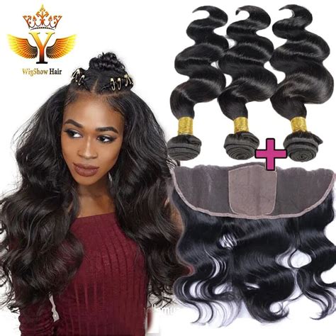 Peruvian Virgin Hair With Closure Silk Base Frontal With Bundles 7a