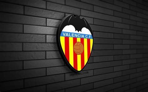 Download Valencia Cf 3d Logo 4k Black Brickwall Laliga Soccer