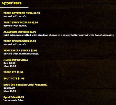 Spud Ranch Menu, Menu for Spud Ranch, San Marcos, San Marcos - Urbanspoon/Zomato