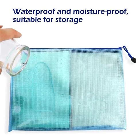 10pcs A4 Mesh Zipper Pouch Document Bag Waterproof Zip File Folders Ebay