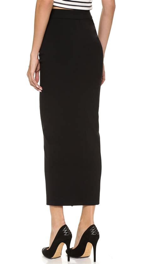 Balmain Zip Pencil Maxi Skirt Black Lyst