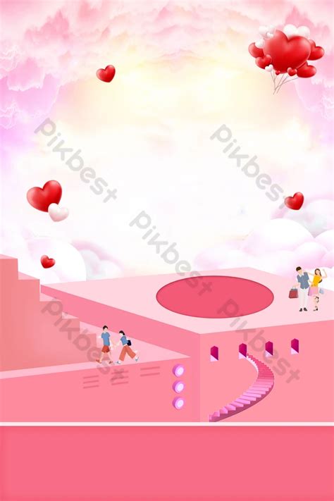 Tanabata Valentines Day Pink Background Psd Backgrounds Free Download