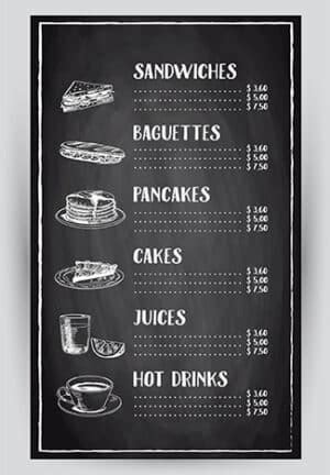 Chalkboard Caf And Restaurant Menus Image Square Printing