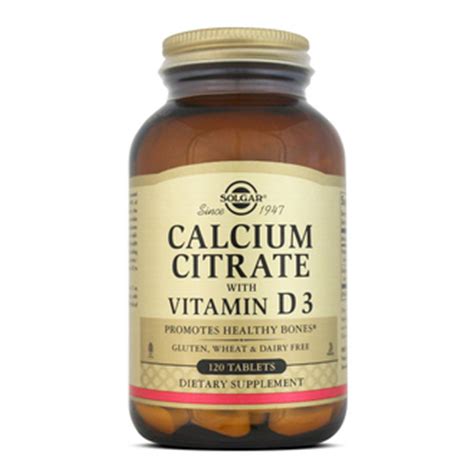 Calcium Citrate With Vitamin D Tabletas Solgar Boteprote