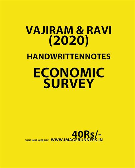 Vajiram And Ravi Handwritten Notes Economic Survey 2020 Imagerunners