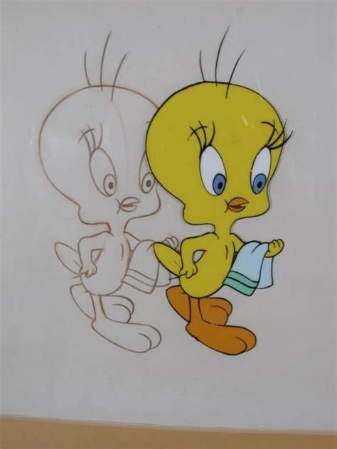 Warner Brothers Tweety Bird Production Cel And Sketch Mutualart