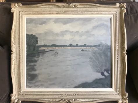 HUILE SUR TOILE de Paul Nassivet Bord de Loire près de Nantes EUR