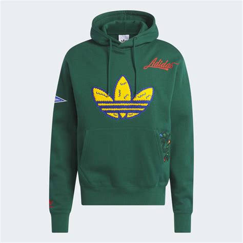 Adidas Collegiate Badge Hoodie Green Adidas Uae