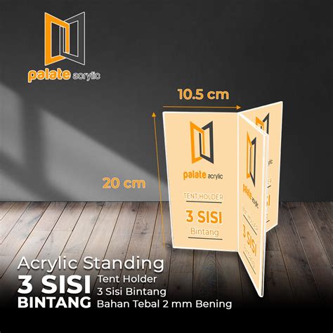 Jual Akrilik Tent 3 Sisi Bintang Brosur 3 Sisi Acrylic Brosur 3 Sisi