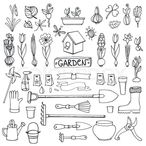 Gardening Tools Sketch at PaintingValley.com | Explore collection of ...