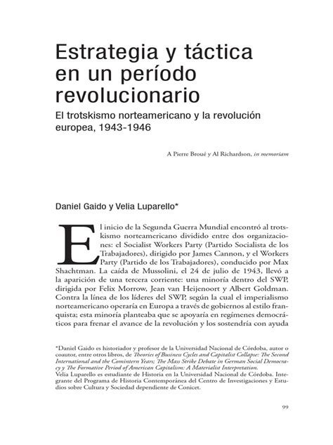 Pdf El Trotskismo Norteamericano Y La Revolucion Europea