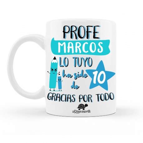 Taza Personalizada profesor con nombre Azul Mint La Vida Es Algo Más