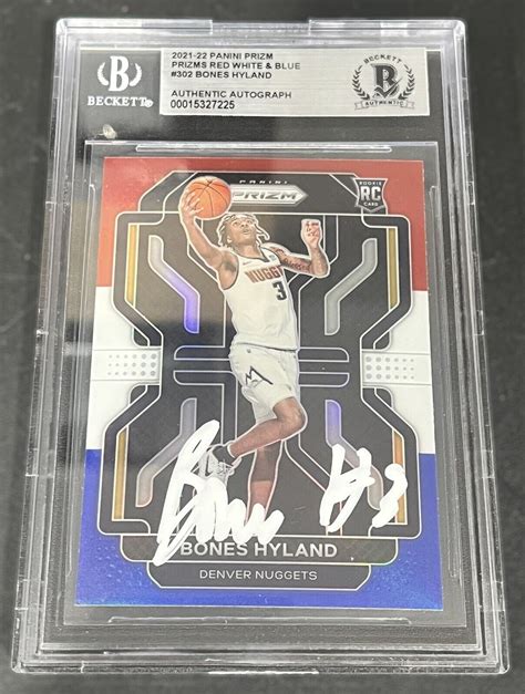 Bones Hyland 2021 22 Panini Prizm Red White Blue Rookie RC 302 Auto