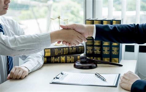 Handshake After Lawyer Providing Legal Consult Business Dispute Service