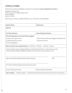 Magellan Complete Care Provider Dispute Forms Fill And Sign Printable