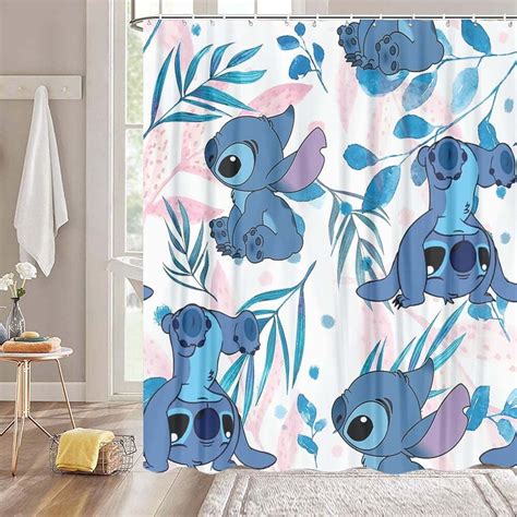 Adorable Stitch Shower Curtain Set Transform Your Bathroom With Fun