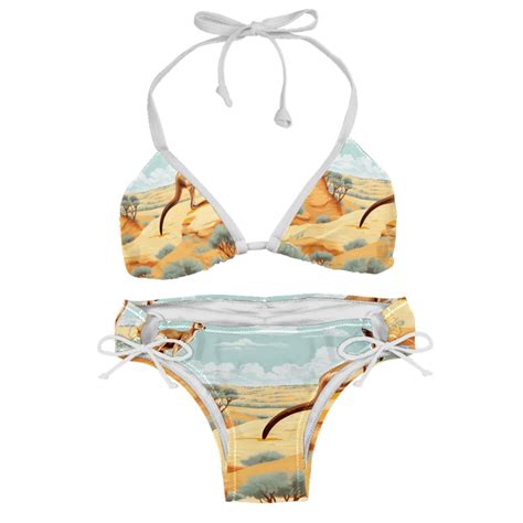 Kangaroo Detachable Sponge Adjustable Strap Bikini Set Two Pack Beach