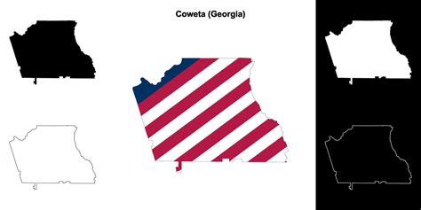 Coweta County Georgia Outline Map Set 43060995 Vector Art At Vecteezy