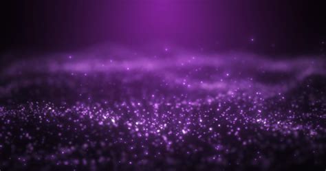 Abstract Purple Glowing Energy Waves From Particles And Magic Dots With