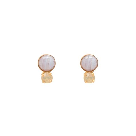 Euan Mcwhirter — Blue Lace Agate Stud Earrings