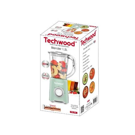 Blender 1 5L 500W Techwood TBL 782 Vert ChezVous Re Shopping Et