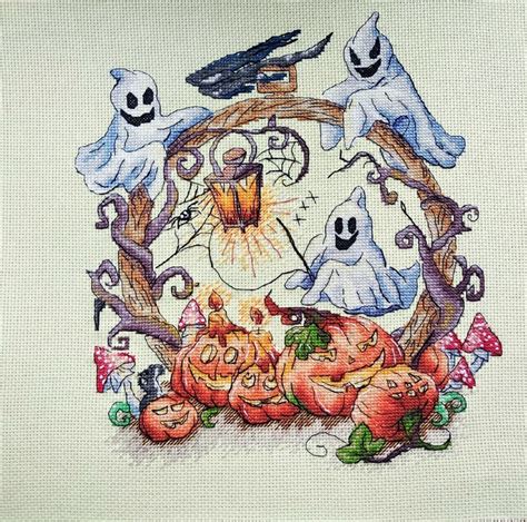 Spooky Ghosts Cross Stitch Pattern Halloween Cross Stitch Etsy