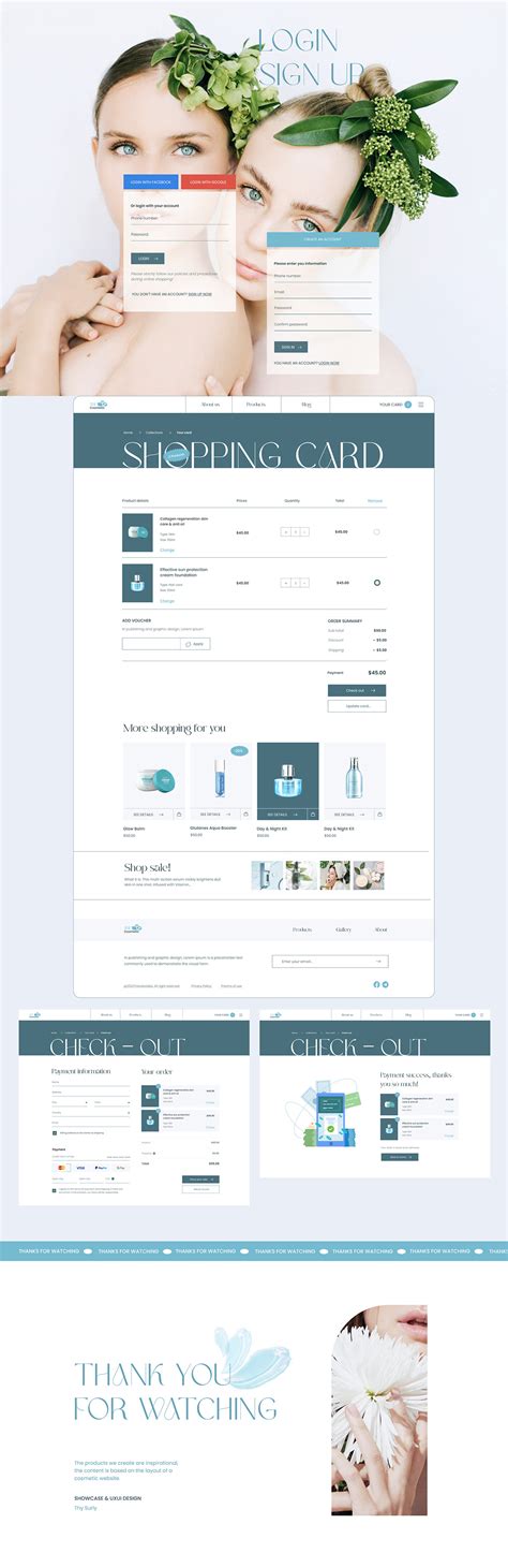 Cosmetic website template on Behance