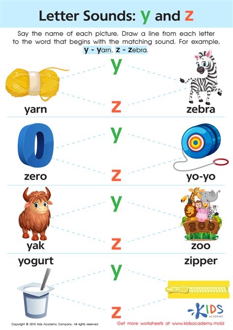 Letter Y Phonics Worksheets