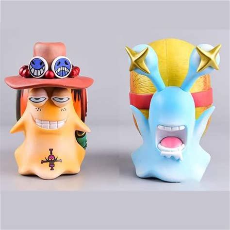 AZIQUAN 11cm 2pcs Anime One Piece Figure Den Den Mushi Figure Ace