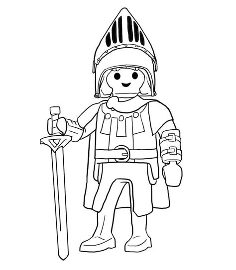 Coloriage Playmobil Chevalier T L Charger Et Imprimer Gratuit Sur