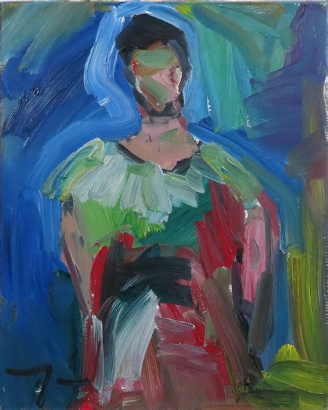 Jose Trujillo Large Oil Painting 16x20 Modern Expressionist Woman In