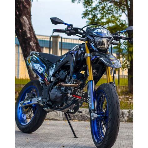 Decal Crf Biru Hitam Bagus Keren Custom Lazada Indonesia