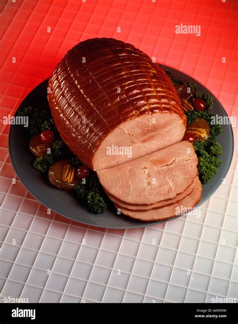 Fully Cooked Whole Spiral Ham Dinner Platter Garnish Culinary Holiday