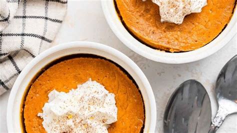 Crustless Pumpkin Pie Dessert For Two