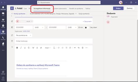 Teams Uzyskanie Linku Do Spotkania OCE Opole Serwis Bazy Wiedzy