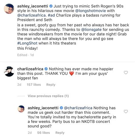 Why has no one noticed that OSCAR WINNER CHARLIZE THERON commented on Ashley I’s post? : r ...