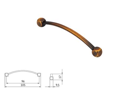 Uchwyt meblowy SIRO 2388 105ZN79 stary mosiądz szczotkowany UCHWYTY