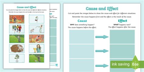 Cause And Effect Activity Visual Cut And Paste Task