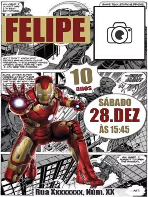 Haz Una Invitaci N Online Invitaci N Digital De Iron Man Con Foto Un